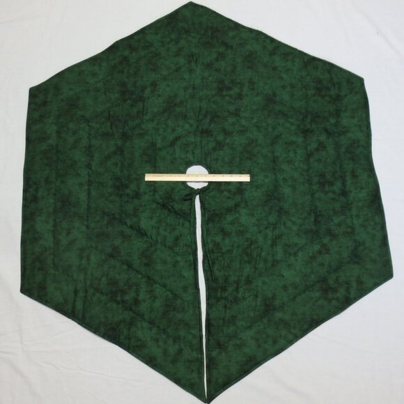 Handmade Quilted Patchwork Christmas Tree Skirt 47.5” Nostalgic Vintage Country - Picture 8 of 9